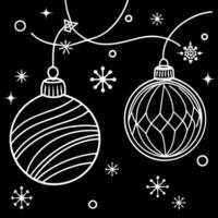 Elegant Christmas background with shiny decorations. black background with New Year decoration vector