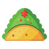 Mexican taco of Christmas tree shape isolated on white background vector