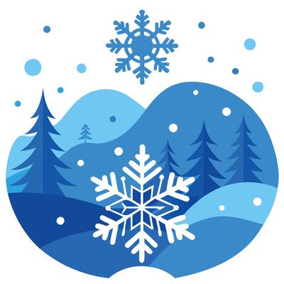 Blue winter snowflakes background. christmas and winter concept. Banner or card. copy space for text