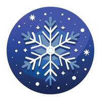Snowflake in the night on blur bokeh background. Christmas and New Year concept. Christmas card. vector