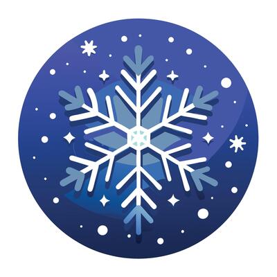 Snowflake in the night on blur bokeh background. Christmas and New Year concept. Christmas card.