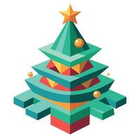 Christmas Tree Abstract fantasy festive style background in 3d illustration. vector