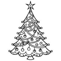 Decorated very beautiful Christmas tree. white background. studio shot isolated vector