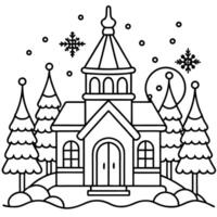 Santa's Workshop in an Enchanting Winter Setting with Fantastical Architecture. vector