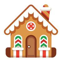 Gingerbread house isolated on a white background. christmas dessert. holiday greeting tradition vector
