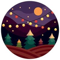 Festive bokeh. dark blurred Christmas lights background with happy holiday party glow and warm flare vector