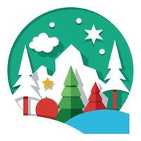 Christmas. paper style sculpture background with copy space. vector