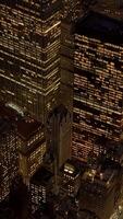 Stunning Night View of Beautifully Illuminated Skyscrapers in a Vibrant Urban Landscape video