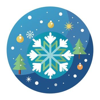 desenfocado Navidad antecedentes con copos de nieve y bokeh luces. vector