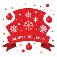 Glittering red Xmas background with snowflakes and lights. Merry Christmas banner. vector