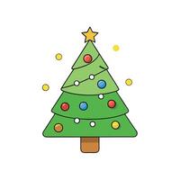 Christmas background. Decorated Christmas tree on blurred background. vector