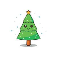A small christmas tree in front of a blurry background. vector