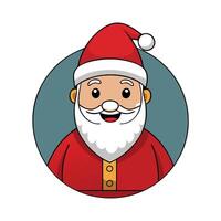 Photo of happy santa claus on defocused bokeh effect background with copy space. Christmas concept. vector