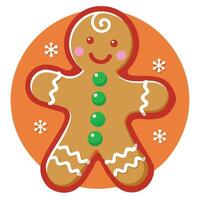 Homemade gingerbread christmas cookies with icing as background vector
