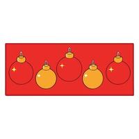 A row of gold and red christmas ornaments on a red background. vector