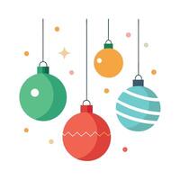 A blurry photo of christmas ornaments hanging from strings on a string. vector