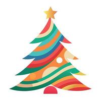 Beautiful colorful abstract christmas tree with copy space vector