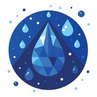 Sapphire glitter bokeh background. Unfocused shimmer royal blue sparkle. Crystal droplets wallpaper vector
