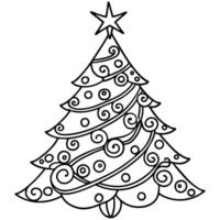 Decorated colorful abstract christmas tree illustration vector