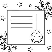Top view of white 5 x 7 blank postcard on christmas background vector