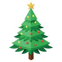 Christmas tree elements. 3d render. spruce twigs set. coniferous clip art collection. vector