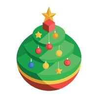 3D rendering of a Decoration for the Christmas tree on Christmas celebration day vector