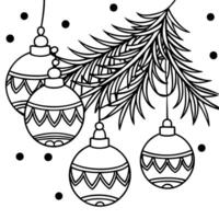 Close up of golden balls on christmas tree. Bokeh garlands in the background. New Year concept. vector