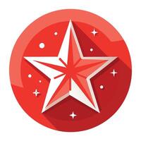 A red star on a red backdrop. Merry christmas and happy new year concept. Background vector