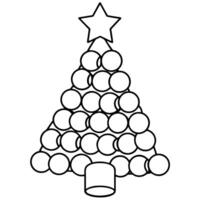 Christmas tree made of wine corks with a star on top. vector