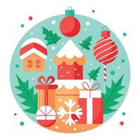 Merry christmas and happy new year festive background. vector