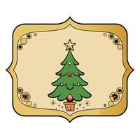 Christmas tree label vector