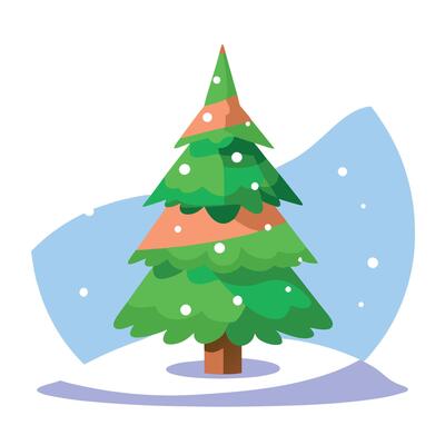 Blurred christmas tree. snow. christmas. background.