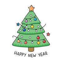 Magic tree. Merry christmas and happy new year concept vector