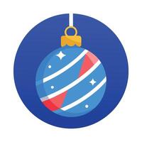 Blue background with christmas tree ball decoration. simple and clean illustration for modern design vector