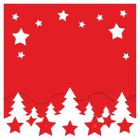 Red christmas background with border made of cut paper star. vector