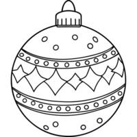 A Christmas bauble with lights and blurred background. vector