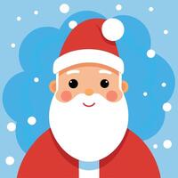 Photo of happy santa claus on defocused bokeh effect background with copy space. Christmas concept. vector