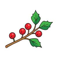 A branch with berries and leaves on it vector