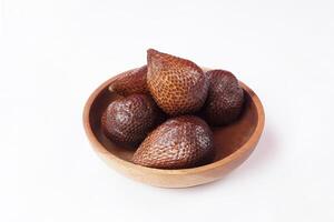 Snakefruit On White Background. Snake fruit path isolated on white. photo