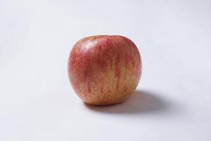 Red apple isolated on white background, fresh red apple with slices, clipping path photo