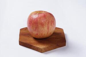 Red apple isolated on white background, fresh red apple with slices, clipping path photo