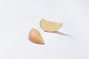 Red apple isolated on white background, fresh red apple with slices, clipping path photo