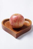 Red apple isolated on white background, fresh red apple with slices, clipping path photo