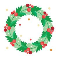 Minimalistic background with christmas wreath with empty copy space vector