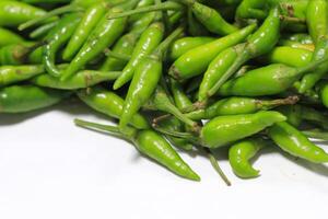 a bunch of fresh hot green a chilies photo