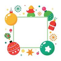 Christmas frame with ornaments and decorations vector