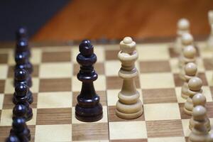 arrangement of chess pieces, a strategy game that sharpens your brain and focuses photo