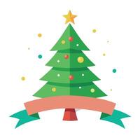 New Year Christmas banner with Christmas tree branches sparkling bokeh Place for text. vector