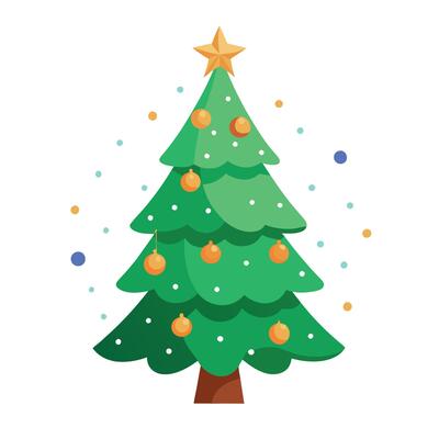 Beautiful christmas tree and bokeh background .glittering. paticle.