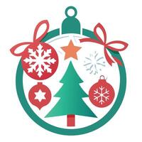 Decoration card Christmas. paper cut. generate with Ai. vector